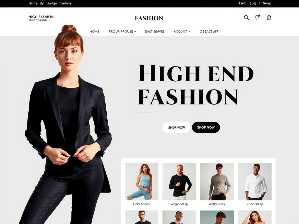 E-commerce website design for a fashion brand